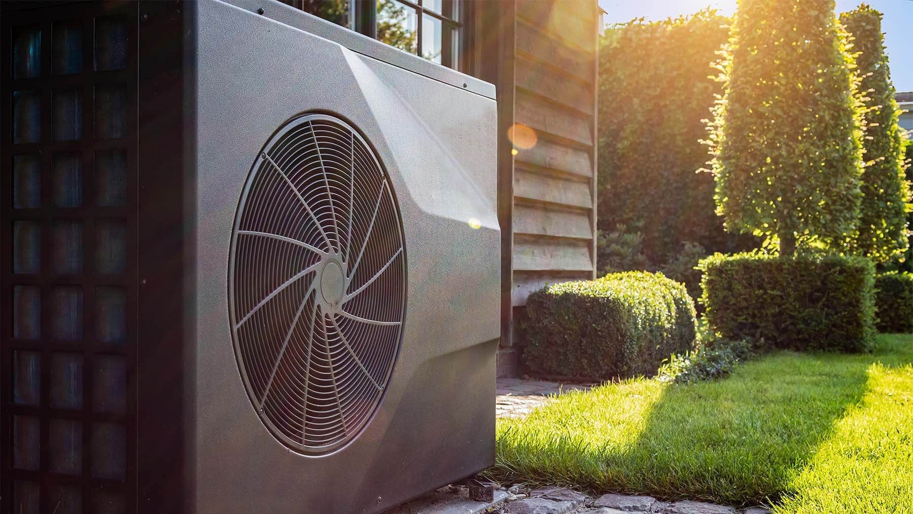 Heat pump outside home