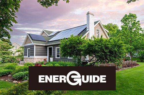 Energuide Assessments megamenu image energy efficient home with Energuide logo